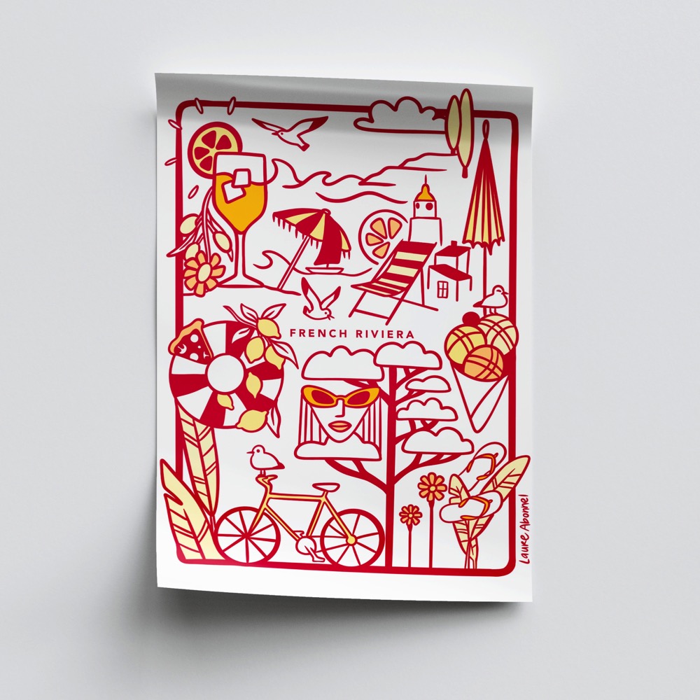 Affiche - côte d'Azur - Laure Abonnel